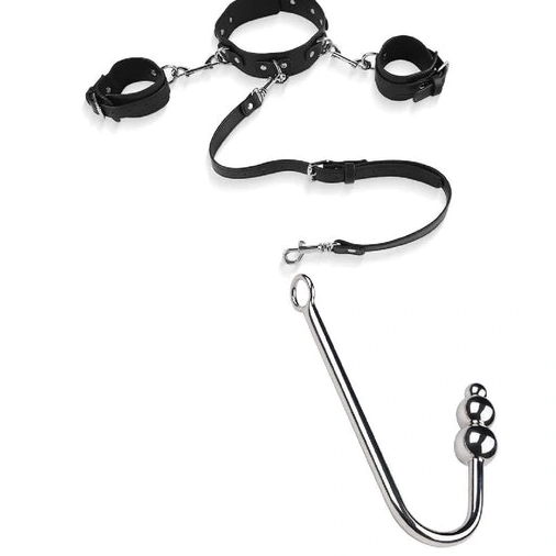 Anal Elegant 5334 and Collar Hook with Cuffs Beaded 0414